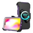 thumbnail image 3 of NIFFPD iPhone 14 Plus Case with Screen Protector + Belt-Clip Holster, Heavy Duty Hard Shockproof Phone Case for iPhone 14 Plus 6.7" Purple+White, 3 of 4