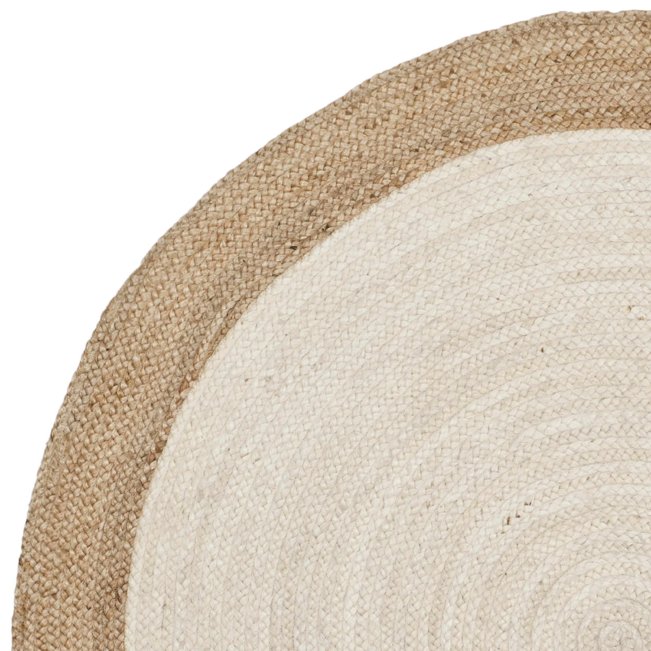 SAFAVIEH Natural Fiber Cebrail Braided Jute Area Rug, Ivory/Natural, 6' x 6' Round