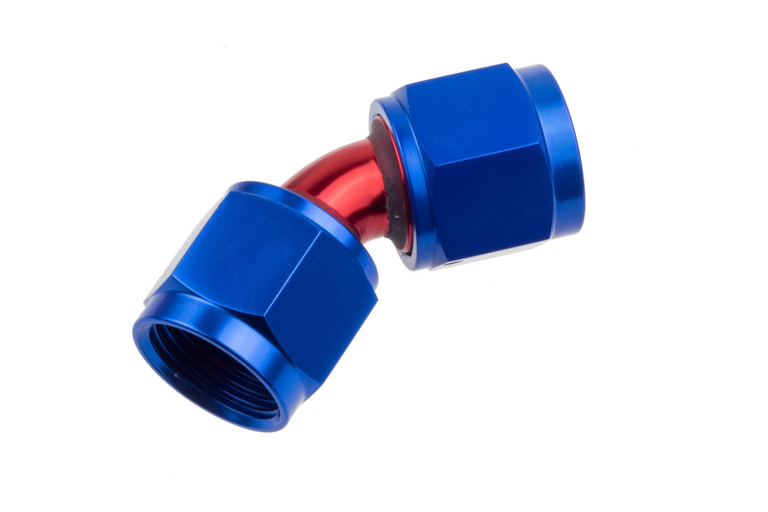 -06 Female to Female AN swivel coupler - 45 Degree - Clear