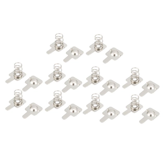 Unique Bargains 10 Pairs Silver Tone Metal Battery Spring Plate Set for AA AAA Batteries