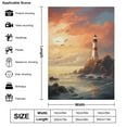 thumbnail image 2 of Lighthouse Sunrise Coast Scenery Pale Blue Tan Backdrop Background for Photography Photo Booth Backdrop for Photoshoot Background Screen Video Recording Parties Curtain, 2 of 5