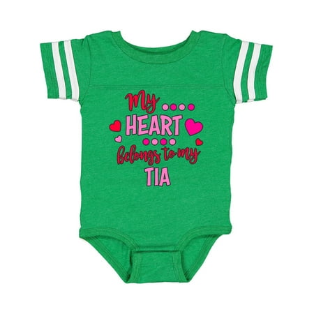 

Inktastic My Heart Belongs to my Tia Gift Baby Boy or Baby Girl Bodysuit