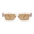 thumbnail image 5 of Womens 80s Mod Square Cat Eye Narrow Rectangle Thick Plastic Sunglasses Peach - Brown, 5 of 8