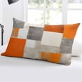 thumbnail image 5 of Burnt Orange Throw Pillow Covers, Grey Modern Abstract Art Oil Painting Geometric Soft Breathable Pillow Cases with Zipper for Sleeping, Toddler Pillowcases for Couch Bed Sofa Chair 12x20 Inches, 5 of 6