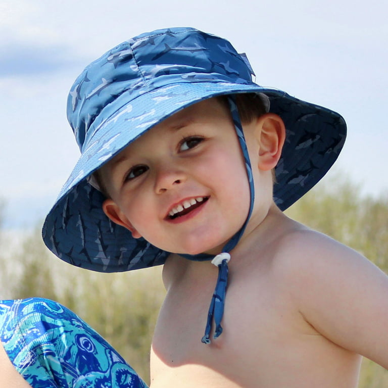 Jan & Jul Boys' Sun-Hat for Big Kids, Adjustable in Size, Quick Dry (XL:  5-12 years, Shark) 