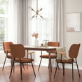 thumbnail image 3 of Gymax Set of 4 Fabric Kitchen Dining Chair Armchair Padded Modern Accent Chair Orange, 3 of 6