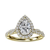 Diamond-Capitals 1.00 Carat Pear Cut Luxurious Natural Diamond Solitaire (F-G/VS1) Engagement Ring for her in 18K Yellow Gold Size 7