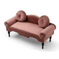 thumbnail image 4 of 54" Velvet Upholstered 2 Seater For Living Bedroom, With Nail Head Trim, Wood Legs And Pillows, Rose Colorway 54"width, & Legs,, 4 of 4