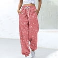 thumbnail image 2 of SwiftWear Loose Fit Floral Print Joggers Women's Casual Drawstring Cotton Sweatpants with Stylish Cuffed Hem Soft Lounge Pants S-2XL, 2 of 5
