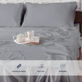 thumbnail image 3 of Craftsworth 100% USA Pima Cotton Sheets, 4 Piece Set, Queen - Light Grey, 3 of 6