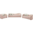 thumbnail image 2 of Bowery Hill Contemporary Pink Faux Shearling Teddy Fabric Sofa, 2 of 16