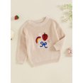 thumbnail image 3 of Musuos Toddler Girls Autumn Winter Knit Sweater 6 12 18 24M 3 4T Long Sleeve Rainbow Floral Bow Strawberry Embroidery Pullover Knitwear, 3 of 8