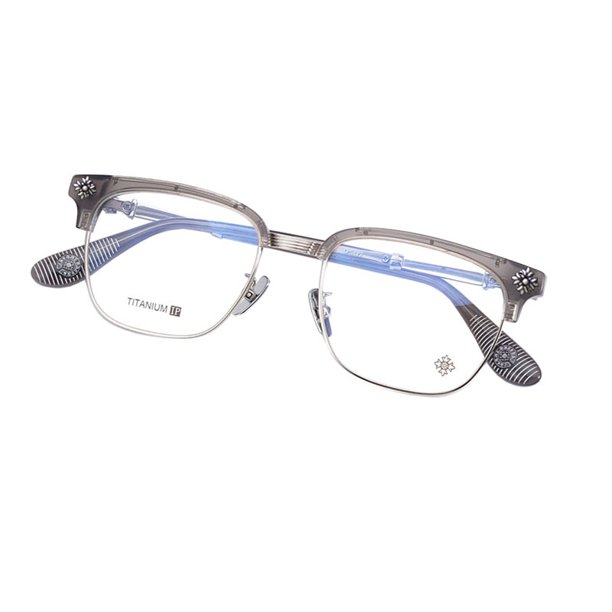 Montura de gafas de titanio puro para mujer con marco de línea de cejas con caja de personalidad, montura de gafas para miopía con luz azul anti-luz para hombre