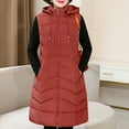 thumbnail image 5 of WILLBEST Jackets for Women Women's Long Winter Zipper Coat Vest with Hood Sleeveless Warm Down Coat with Pockets Quilted Vest Down Jacket Quilted Outdoor Jacket, 5 of 8