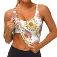 thumbnail image 3 of Daiia Sunflowers Printed Women's Sports Bra, Breathable Activewear Bra with U-Back Design and Removable Pads, Comfortable and Supportive for Yoga, Workout-Small, 3 of 8