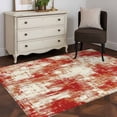 thumbnail image 3 of Red Area Rugs 3x5 ft Modern Abstract Gradient Red Geometric Texture Washable Rug Non Slip Indoor Carpet Absorbent Floor Mat for Living Room Bedroom Dining Room, 3 of 9