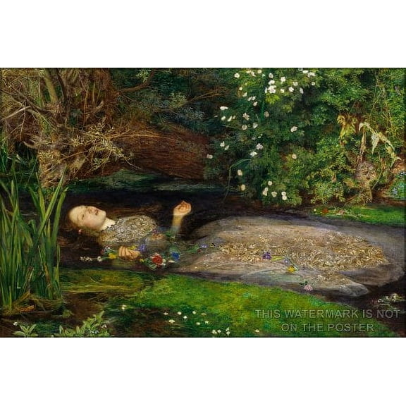 Ophelia, by Sir John Everett Millais - 24"x36" Poster