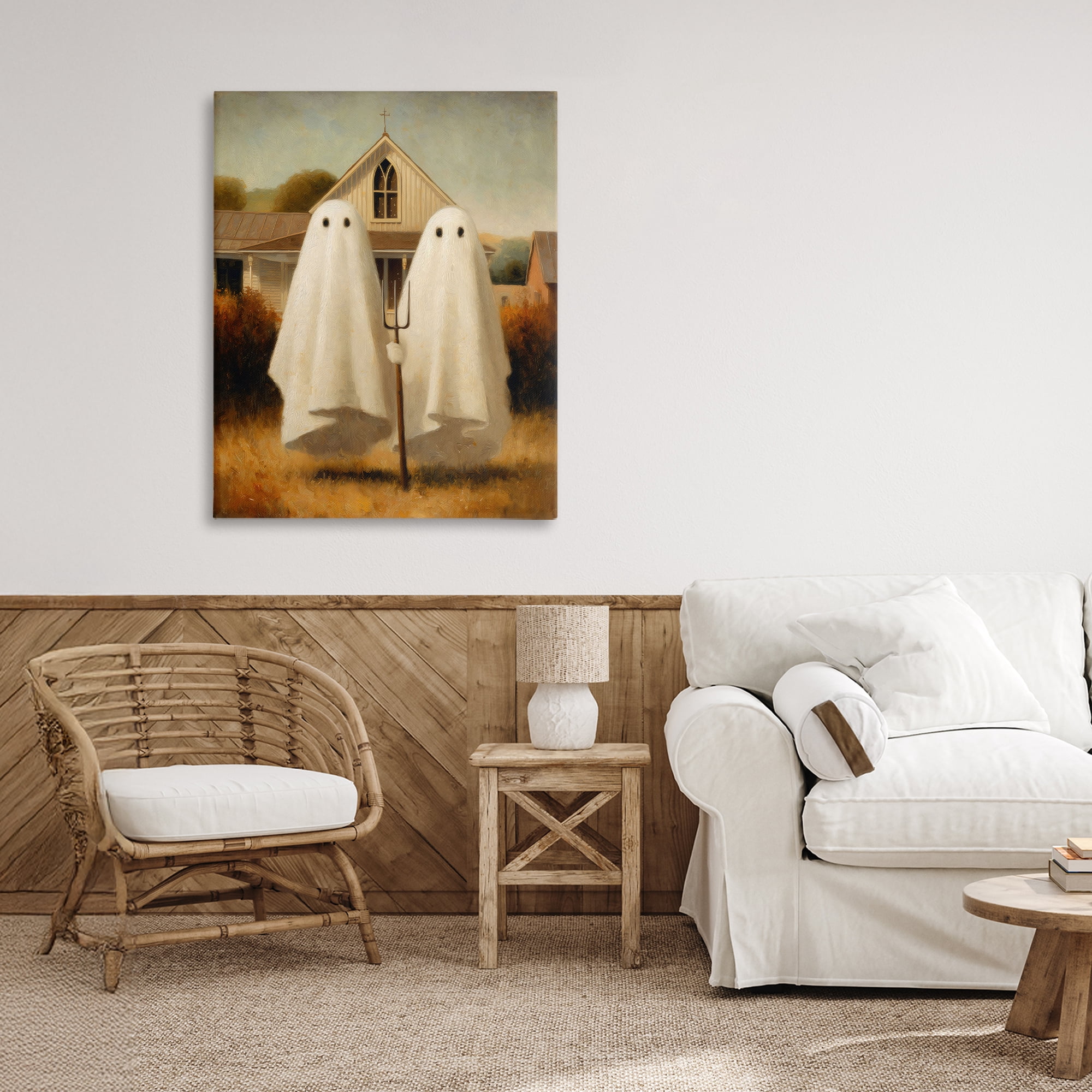 American Gothic Ghosts Canvas Wall Art, design by Arlington Prints