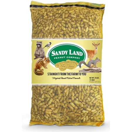 Sandy Land Squirrel Peanuts 25 Pounds Animal Peanut Bag - Ideal Also for Birds, Deer, Chipmunks, Raccoons and Outdoor Wildlife