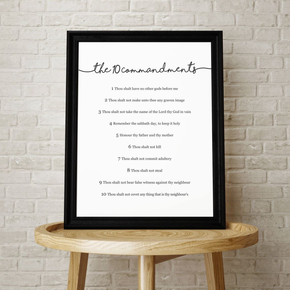 10 Commandments- Christian Wall Art Print Christian Home Prayer Room And Gallery Wall Decor
