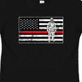 thumbnail image 4 of Inktastic Firefighter Red Line Flag Fireman Boys or Girls Toddler T-Shirt, 4 of 5