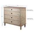 thumbnail image 4 of French Countryside Inspired Small Dresser with Rustic Elegance and Vintage Allure - Birch Veneer Finish, Antique Silver Pulls, Tapered Legs - Assembly Required, 4 of 4