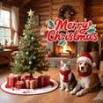 thumbnail image 6 of Christmas Tree Skirt 48 Inches Red Xmas Soft Cover Mat Decor Retro Xmas Tree Skirt for New Year Holiday Ornaments Indoor Outdoor Decorations (Merry Chrismas), 6 of 6
