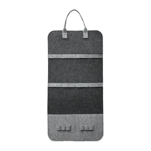 Bolsa de fieltro para almacenamiento de juguetes de plumas de gato, soporte para juguetes para armario, pared de habitación gris oscuro