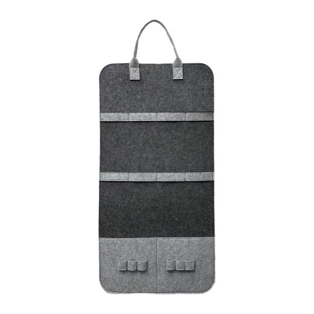 Bolsa de fieltro para almacenamiento de juguetes con plumas de gato, almacenamiento de juguetes para mascotas, bolsa colgante de fieltro reutilizable gris oscuro