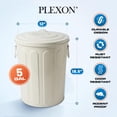 thumbnail image 6 of Plexon 5 Gallon Small Metal Trash Can with Lid Outdoor Galvanized Steel Bucket with Lid 5 Gal Storage Can for Dog Food Bird Seed Storage Container Rodent Pet Proof, Matte Beige, 6 of 9