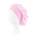 thumbnail image 1 of Gorro de dormir de satén con ala ancha, banda para el pelo, sombrero redondo, sombrero con cinta, sombrero para salón de belleza, sombrero para el hogar, 1 of 6