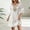 White, variant on Boho Bikini Cover Up Dress Womens Layered Ruffle Sleeve Pom Pom Tassels Lace Trim Summer Beach Vacation Short Dress (XL, White)