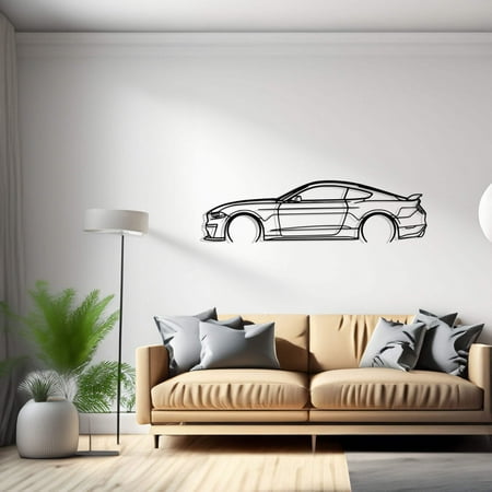 

Mustang GT S550 Detailed Car Silhouette Metal Wall Art