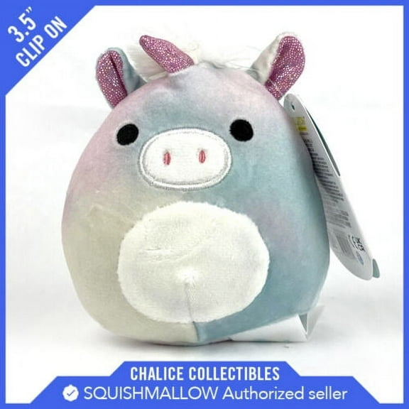 Squishmallow Kellytoy Plush Ruthie the Unicorn Clip On Keychain 3.5" 