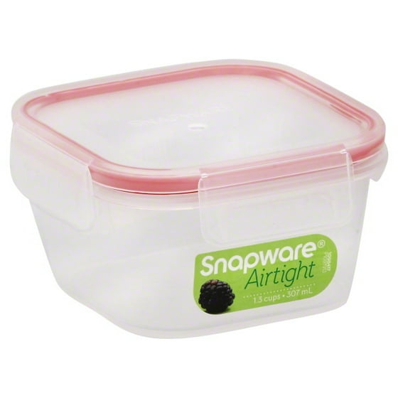 Snapware Airtight Plastic 1 3 Cup Square Food Storage Container 12 Pack