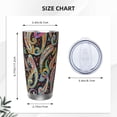 thumbnail image 4 of Picia Watercolor Romantic Paisley Pattern 20 oz Tumbler Stainless Steel Vacuum Insulated Coffee Ice Cup Double Wall Travel Flask Dual Lid Water Bottle, Eco-friendly Car Cup, 4 of 8