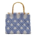 thumbnail image 2 of Bolso de mano tejido a mano Soledad azul, 2 of 5