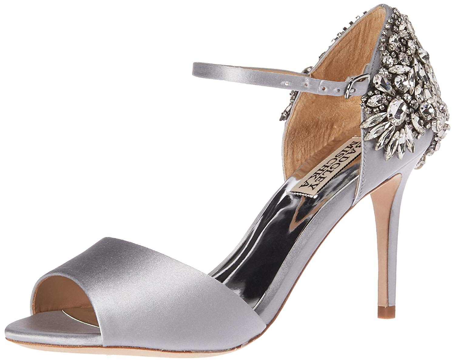 badgley mischka silver pumps