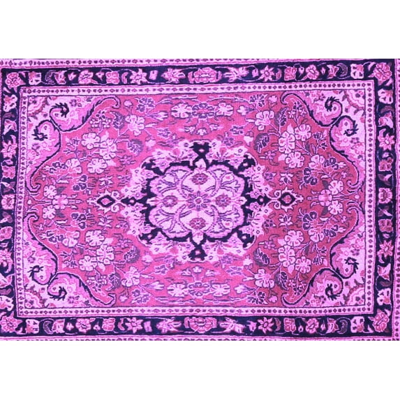 Ahgly Company Indoor Rectangle Persian Purple Traditional Area Rugs, 5' x 8'