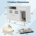 thumbnail image 3 of BouPower 31.5 Inch Modern Cat Litter Box Enclosure Furniture with Vent Door/Side Rest Area/Drawers and Open Shelves, Hidden Litter Box for Cats,for All Kinds of Cats, White, 3 of 8