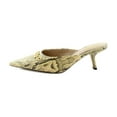 thumbnail image 2 of Sam Edelman Women's Brynne Kitten Heel Mule Tan Python Embossed Leather 6M, 2 of 8