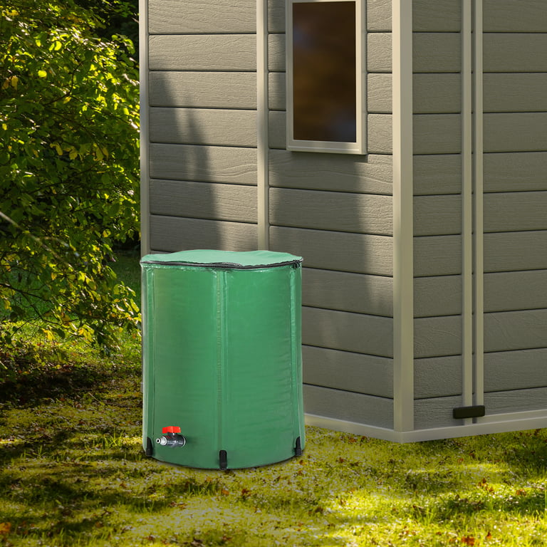 EVEAGE 100 gal. Collapsible Rain Barrel, Garden Water Storage Tank, Portable Folding Rainwater Collector, Green