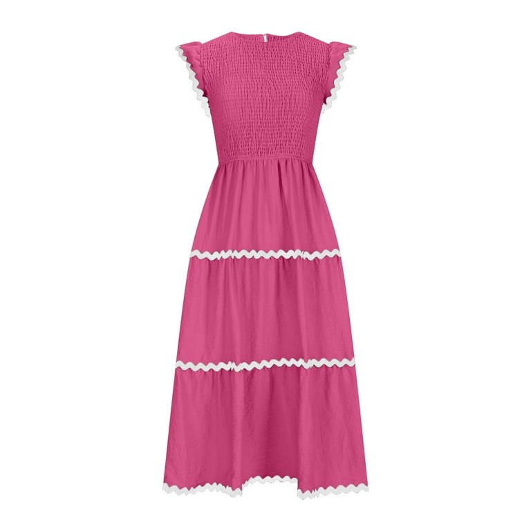 a line hot pink dress A-line Hot Pink V Neck Long Prom Dress Chic Evening Dress Y298 –  Simplepromdress