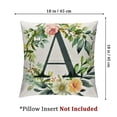 thumbnail image 4 of Jiayy Monogram Letter A Throw Pillow Covers Floral , Greenery Spring Pillows Decorative Throw Pillows Pillowcase Summer Farmhouse, Family Last Name Initial Pillow Case 12x12in, 4 of 7