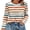 Green and Orange, variant on WIHOLL Womens Striped Long Sleeve Shirts Spring Outfits 2026 Striped Tops Fashion Clothing Crewneck Tee Blouses Green and Orange