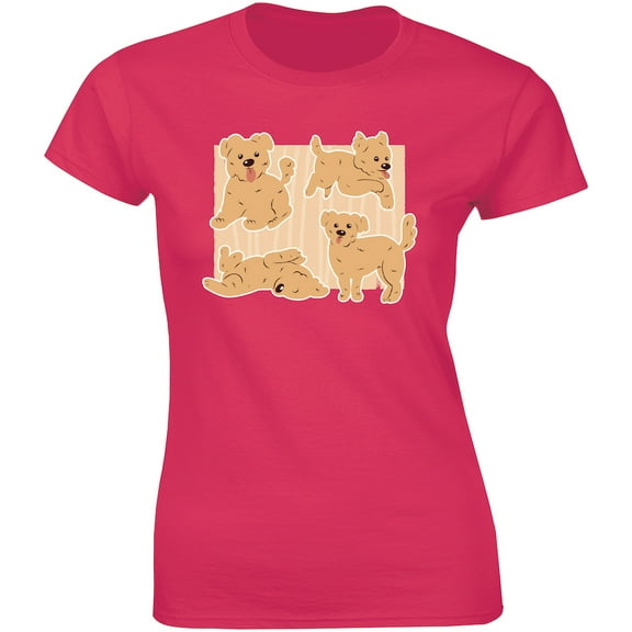 4 Cool Cute Funny Pet Animal Puppies Playing Family Gift Women's T-Shirt