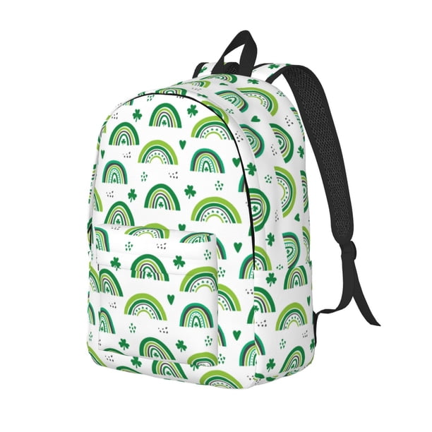 Balery St. Patrick's Day rainbows Mochila Clásica Impresa Básica para Viaje, Mochila Escolar Resistente al Agua, Mochila de Lona con Correas Ajustables-Small