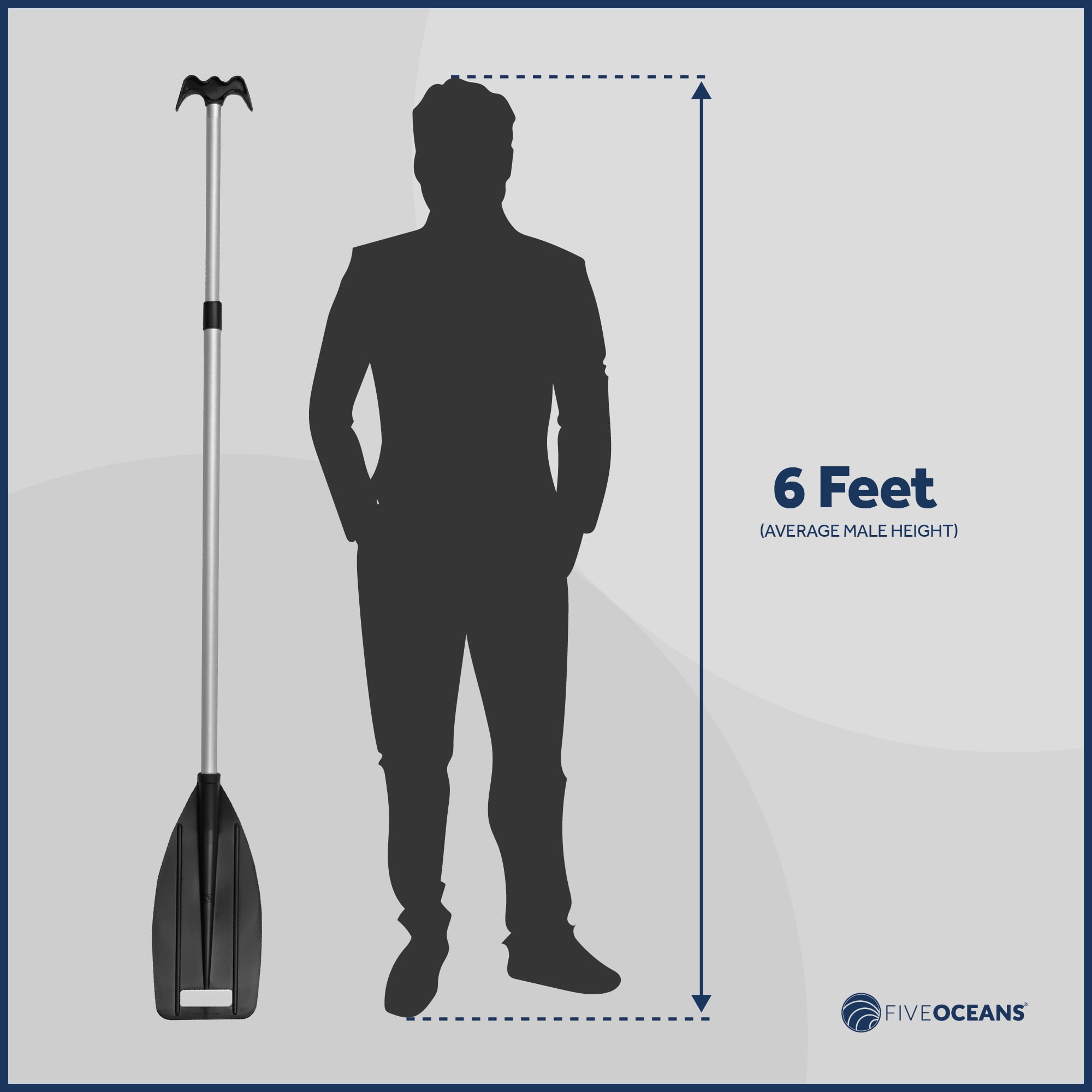 Five Oceans Kayak / Canoe Telescoping Paddle and Boat Hook, Black Extends 45 inches to 72 inches FO1885