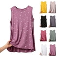 thumbnail image 2 of Fengactive Womens Bow Print Tank Top Crew Neck Sleeveless Hi Low Hem Relaxed Layering Shirt, 2 of 5