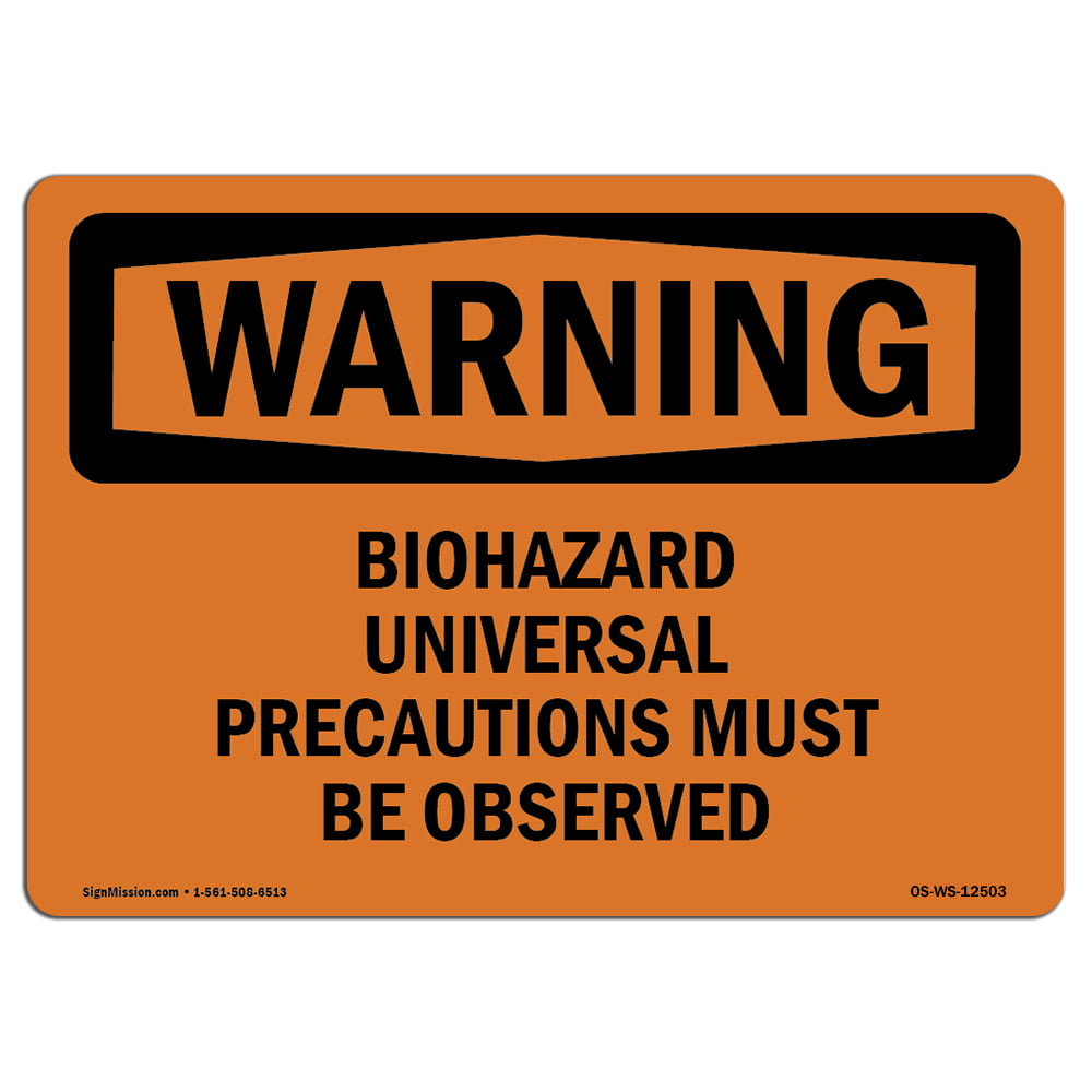 OSHA Waring Sign Protect Your Business Construction Site Biohazard Bilingual Rigid Plastic Sign Warehouse & Shop Area  Made in The USA 